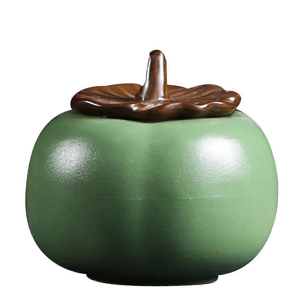 Loose Tea Containers Persimmon Shape Tea Can for Storage Use 1Pcs Green