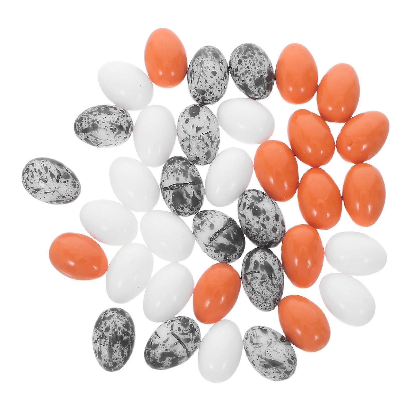 Mini Egg Toys Plastic for Decor Assorted Color 36Pcs Miniature Eggs Models