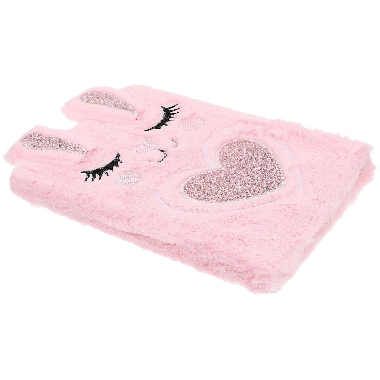 Diary Book Plush Notebook for Writing 3Pcs Pink Cartoon Girl Note Accessory