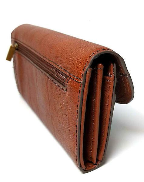 Fossil Cleo Flap Clutch Brandy Leather 