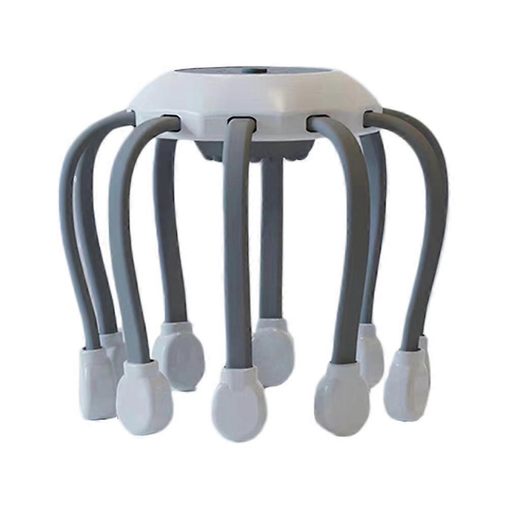Rechargeable 10-Tentacle Scalp Massager with 4 Modes 900mAh Battery USB Charging for Stress Relief
