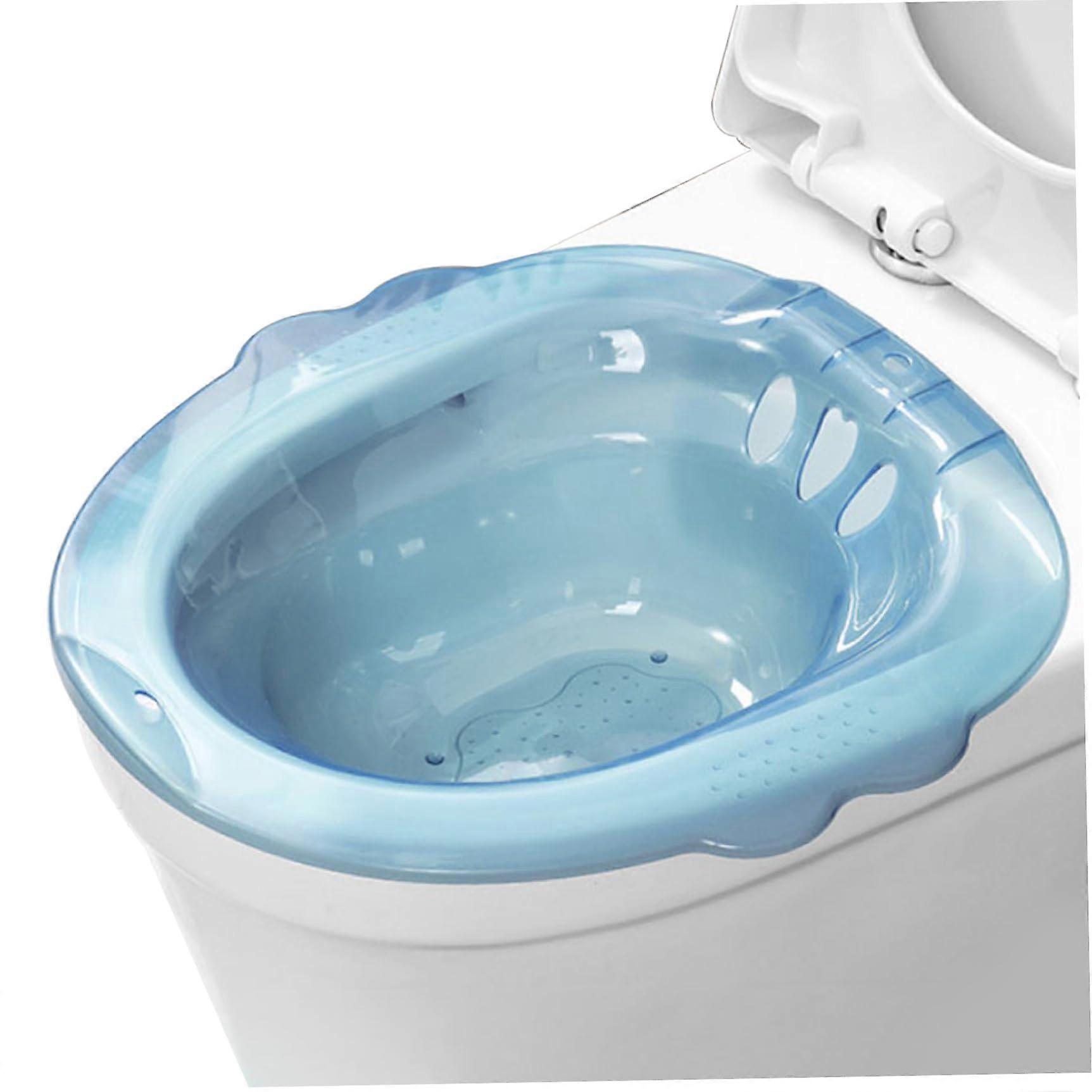 Sitz Bath Portable Over-Toilet Bidet Attachment, Anti-Overflow, Blue Travel Bidet For Hemorrhoids And Postpartum
