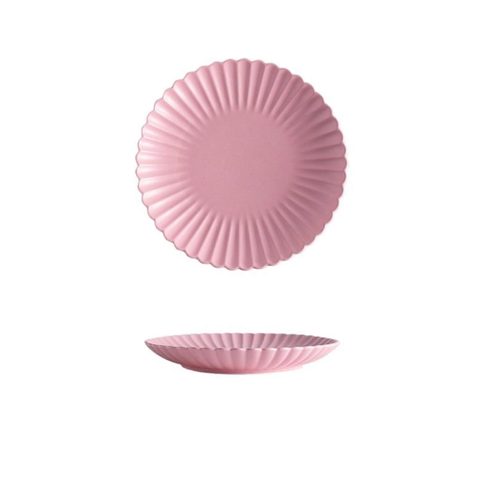 Chrysanthemum Lace Ceramic Plate Pink 10-Inch Dinner Plate Ceramic Tableware