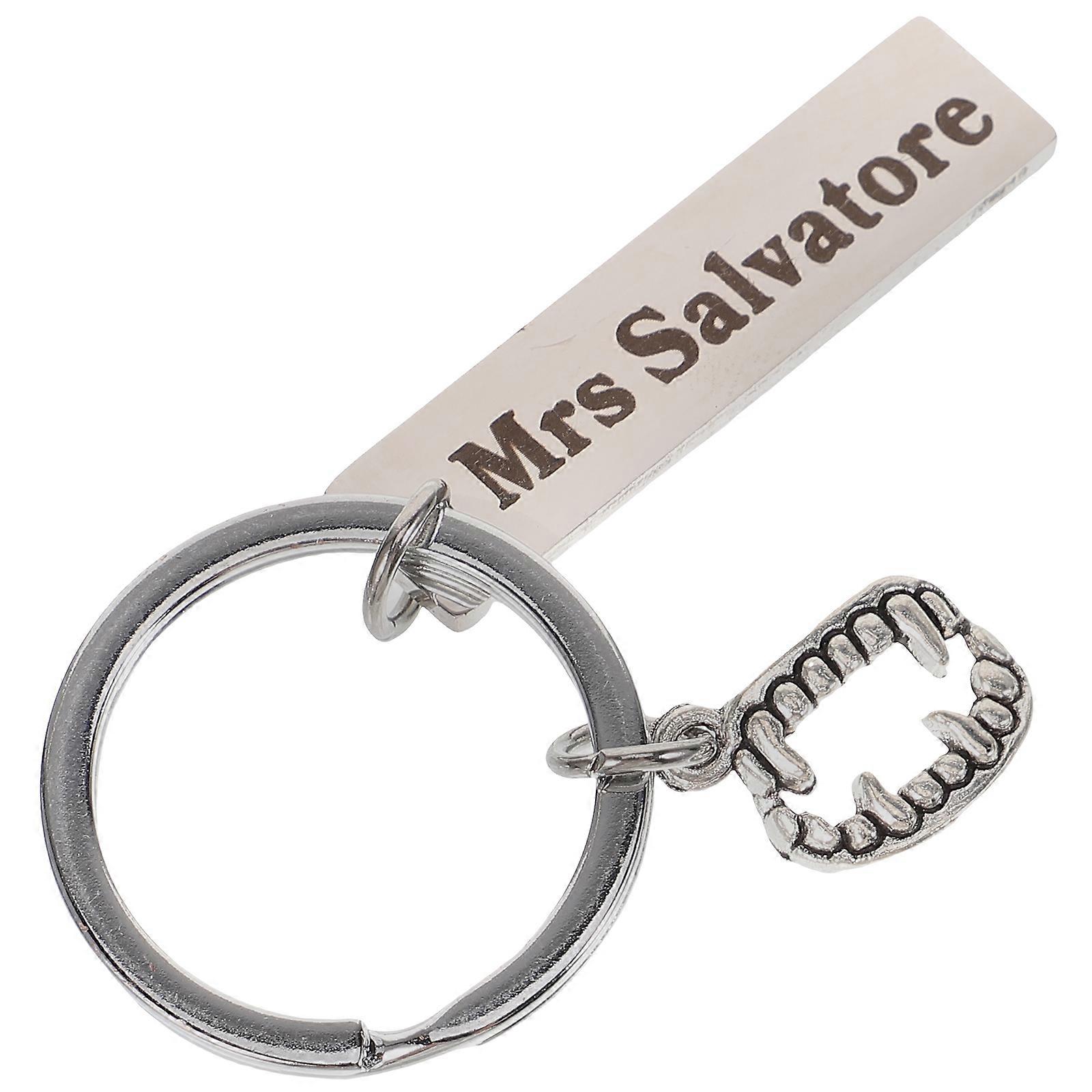 Decorative Silver Vampire Tooth Pendant Keychain For Halloween Occasion 2Pcs Keychain Gift For Keys And Bags