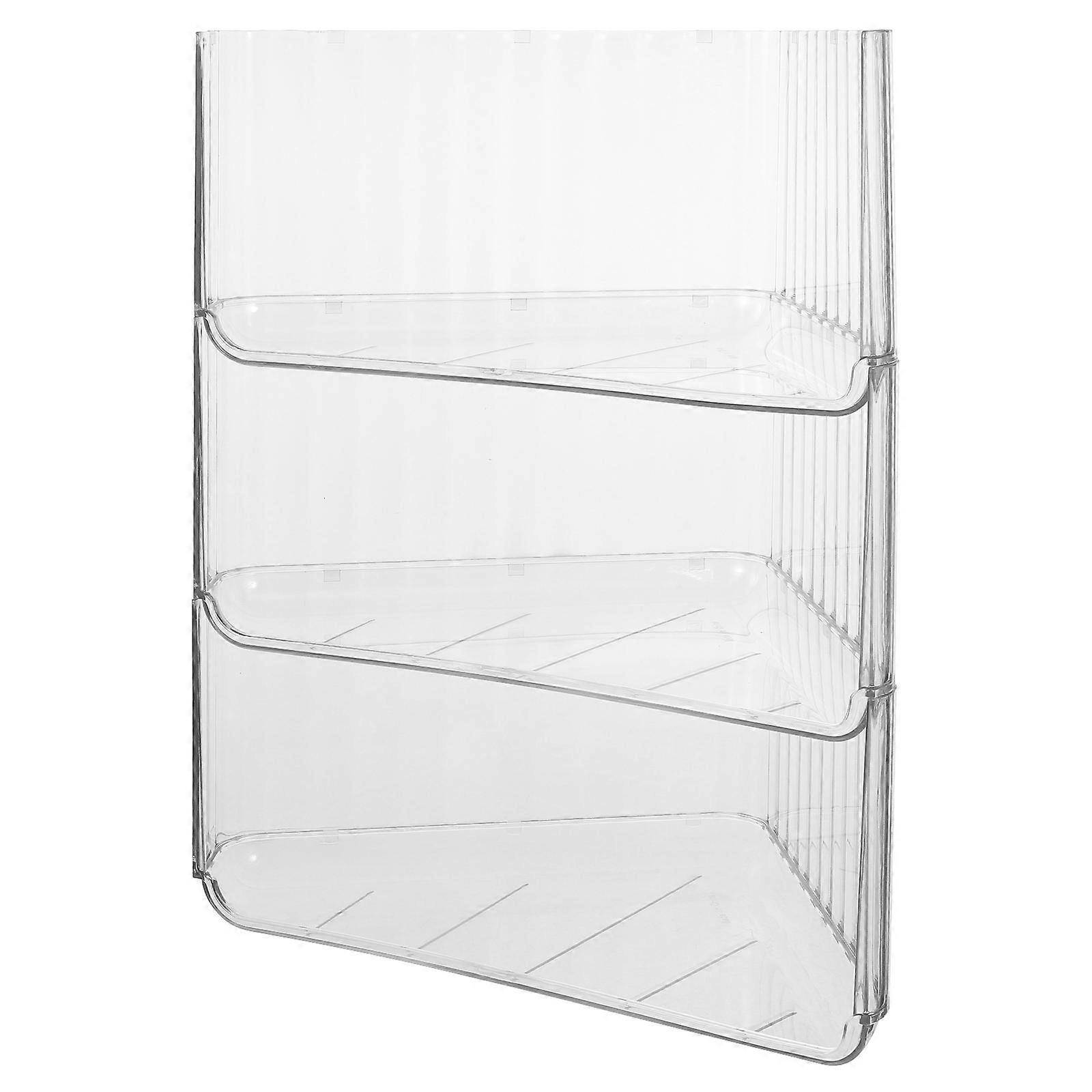Plastic Triangle Corner Shelf Stand Space-Saving Home Storage Simple Structure 3pcs/Set Transparent Organizing