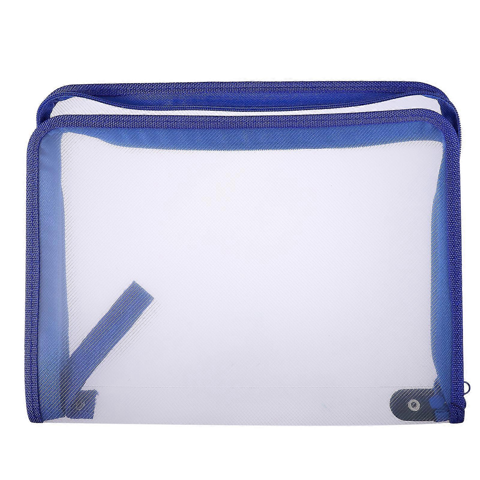 PP Material File Zipper Bag Document Storage Bag for Office Use 4Pcs
