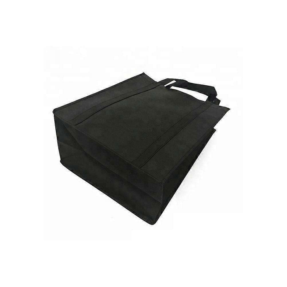 Black Non Woven Foldable Tote Bags for Outdoor Shopping 30x25x10cm Handbag with Reusable Functionality and Large Storage 5Pcs