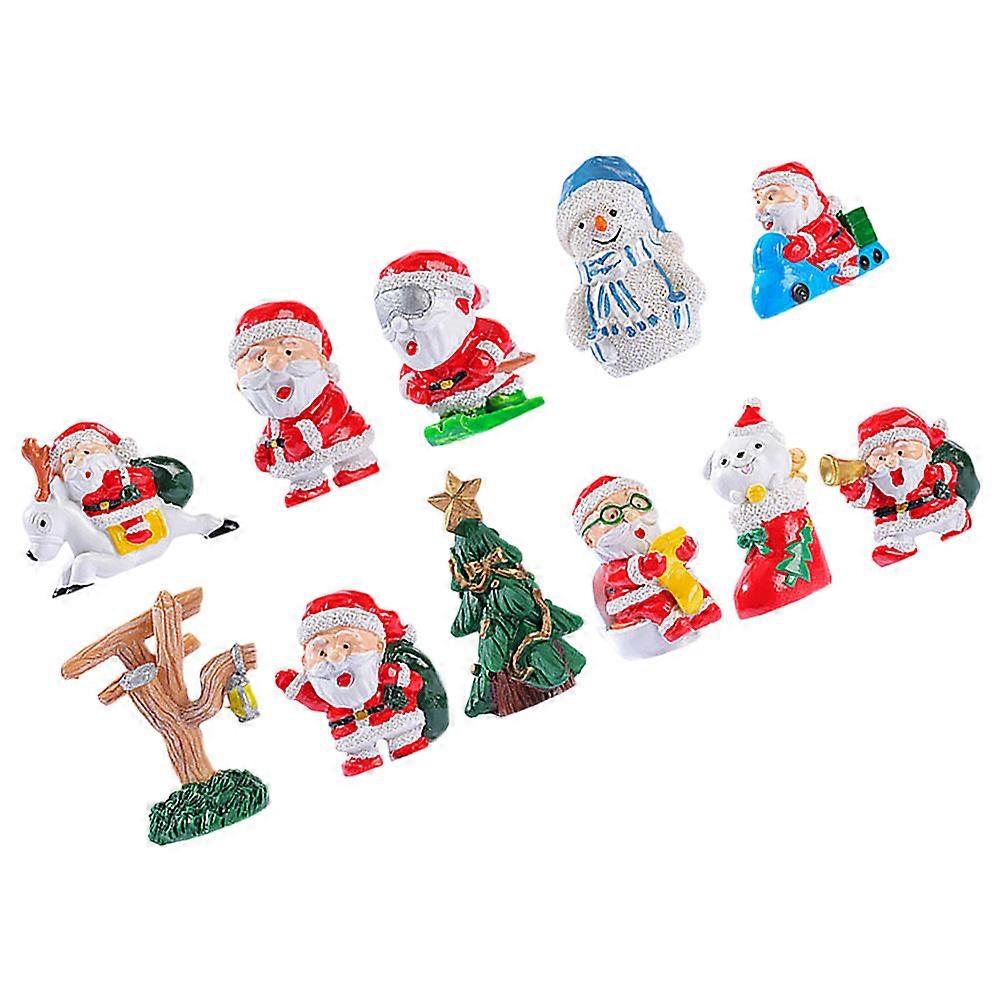 Winter Resin Figurines Christmas Tree Miniature Snowman Set 44Pcs