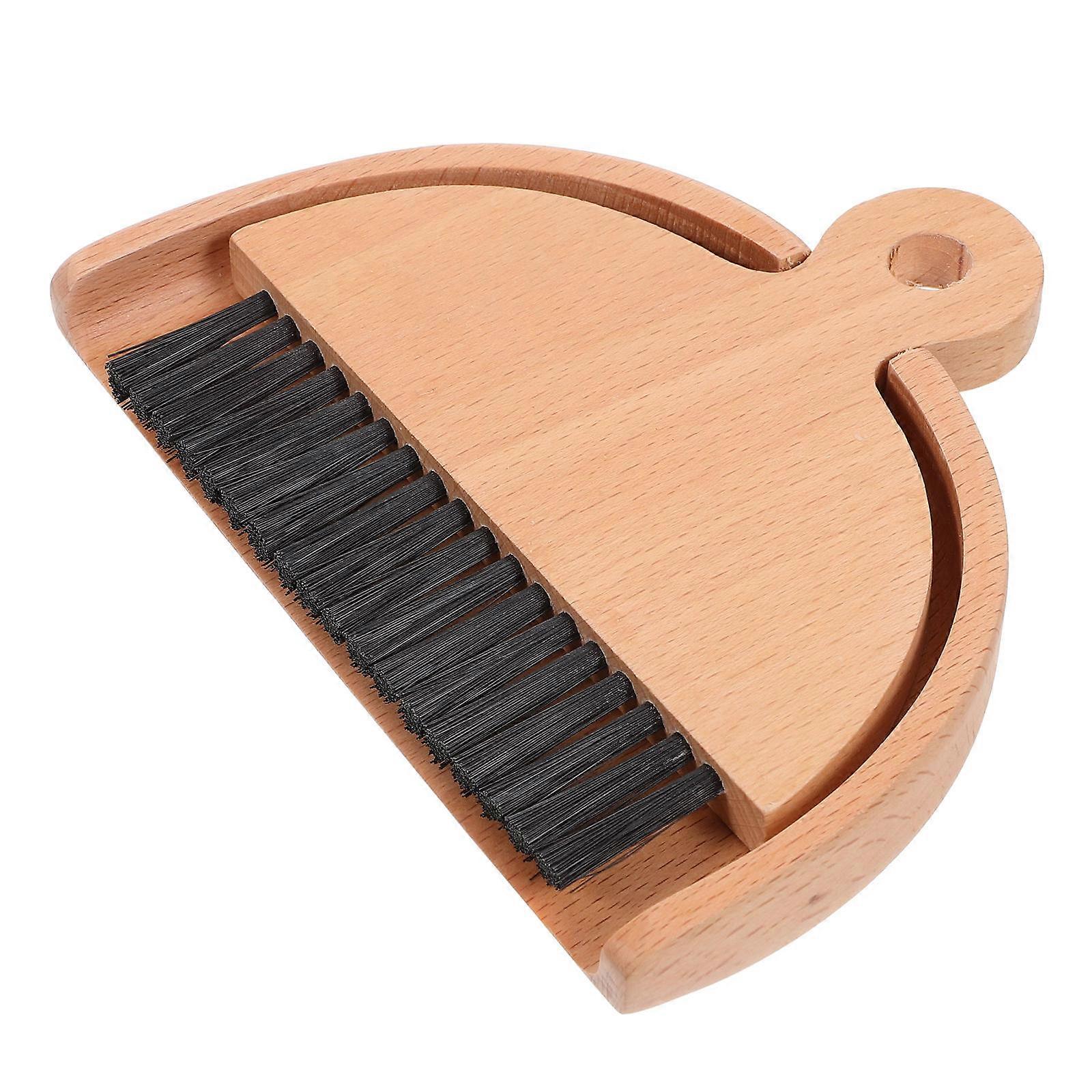 Wooden Small Broom and Dustpan Set for Kitchen Use in Black 2Sets