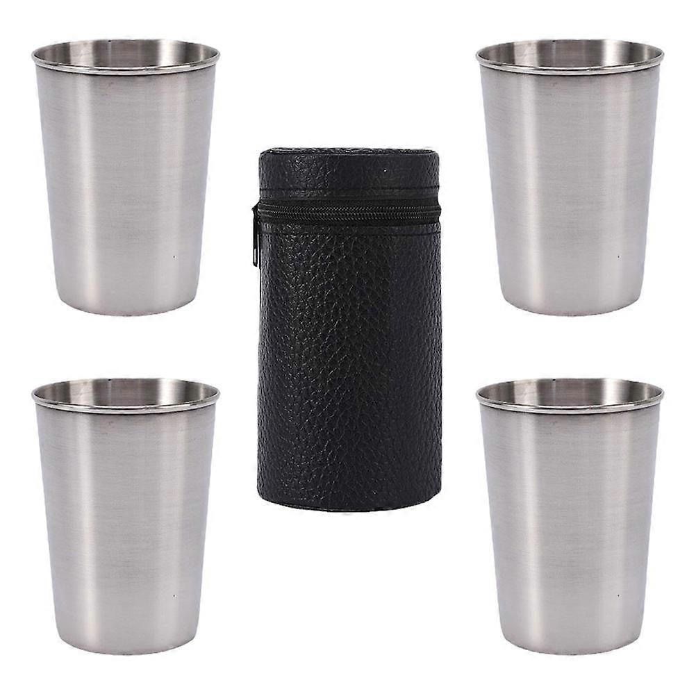 Camping Drinking Cups Outdoor Supply Multi Function Stainless Steel Silver 1 Set
