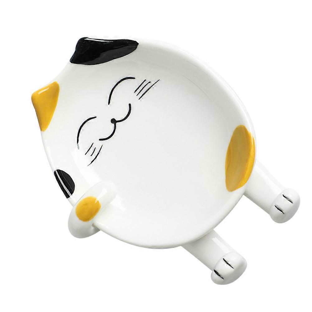 Pot Cover Storage Rack Cartoon Ceramic Holder for Kitchen Use