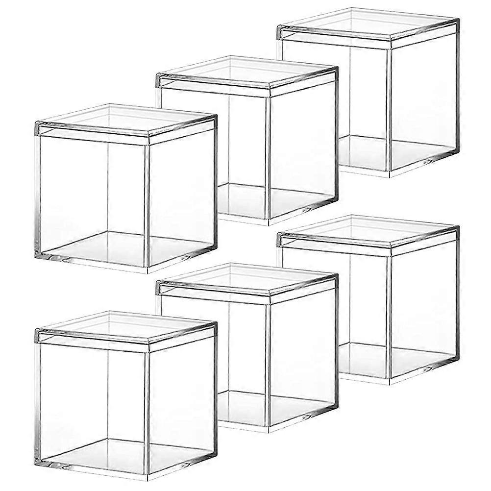 Multi-Functional Clear Boxes For Candy Packing And Decoration Designed For Storage Holders During Weddings And Special Occasions 6Pcs Included