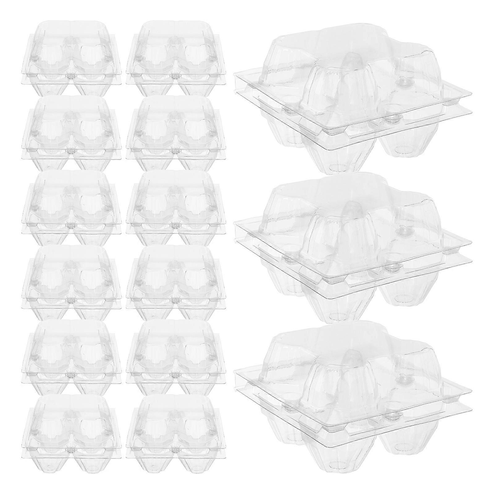 Plastic Egg Tray Stackable Egg Holder Refrigerator Use 4 Grids Mini 30Pcs
