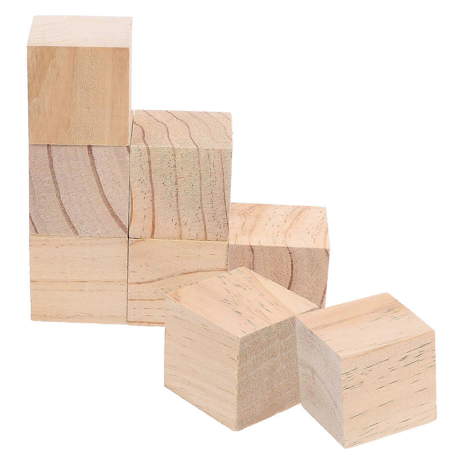 Pine Wood Blocks for Crafting Unfinished Wooden Cubes for DIY 32 Pieces