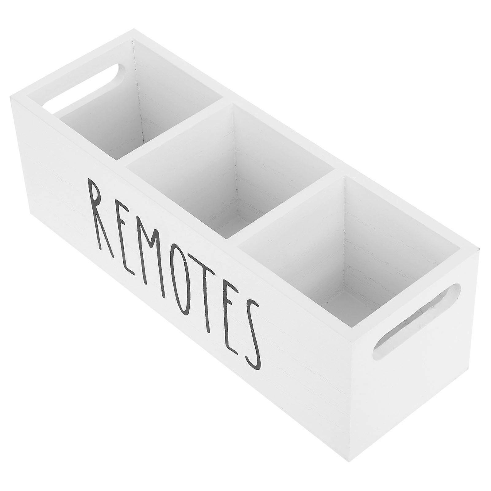 Wooden Remote Control Holder with 3 Compartments for Storage 3Pcs
