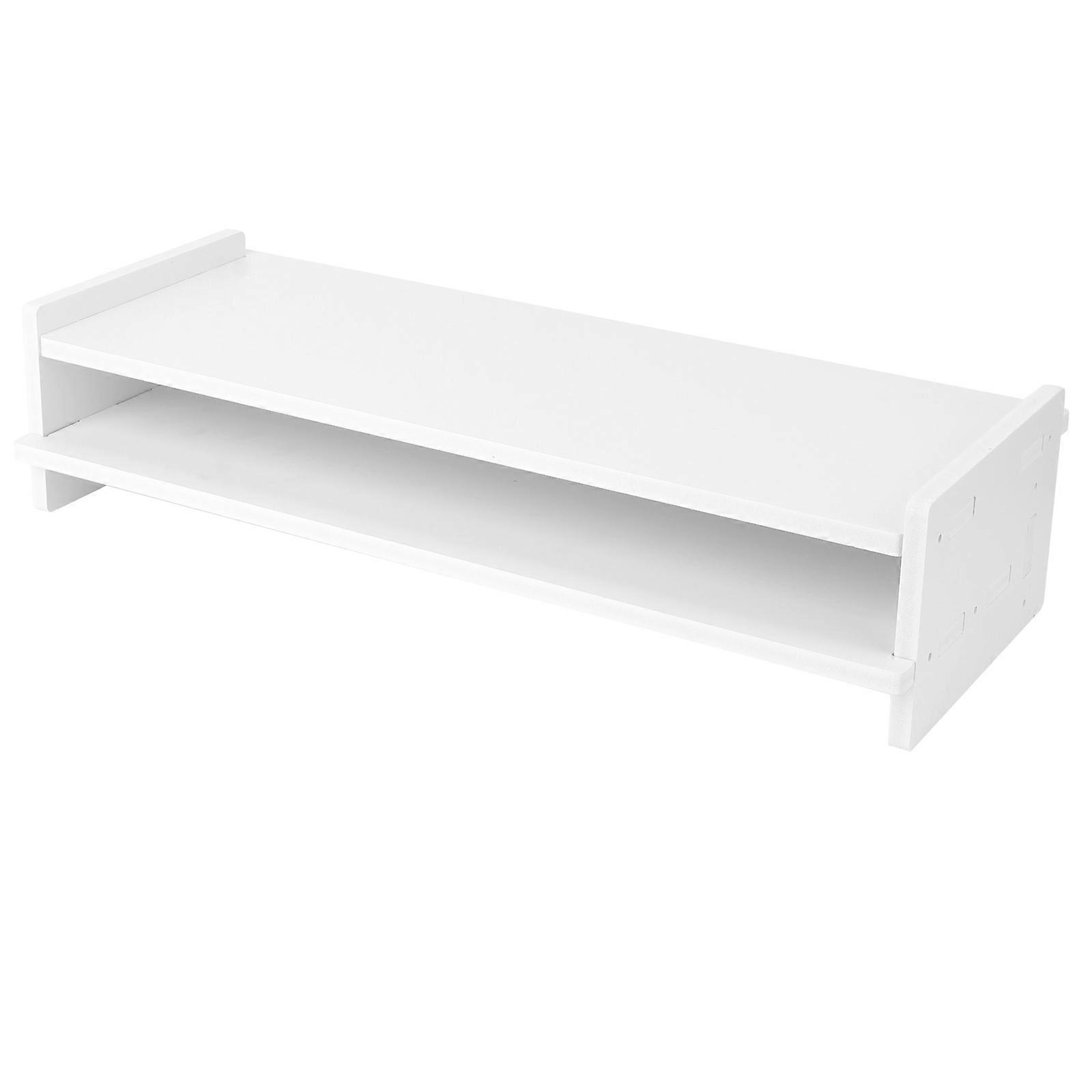 Storage Rack Double-Layers Computer Monitor Holder for Desktop Use 2Pcs