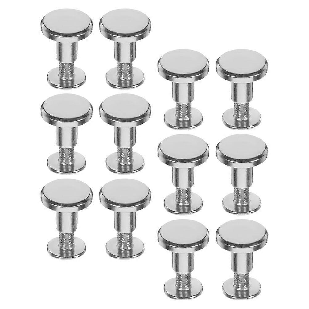 Zinc Alloy Chicago Screws for Strong Book Binding 12Pcs Silver Binding Screws