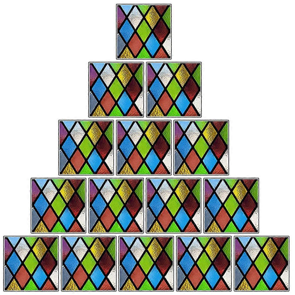 Wall Sticker Adhesive Decal for Decoration with 75Pcs Simulated Tile