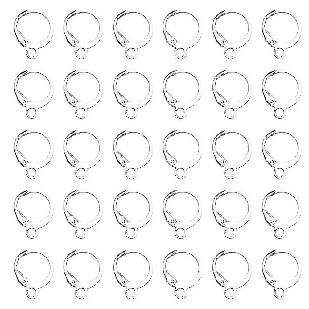 300Pcs Round Lever Earring Hooks for DIY Earring Making Silver Alloy