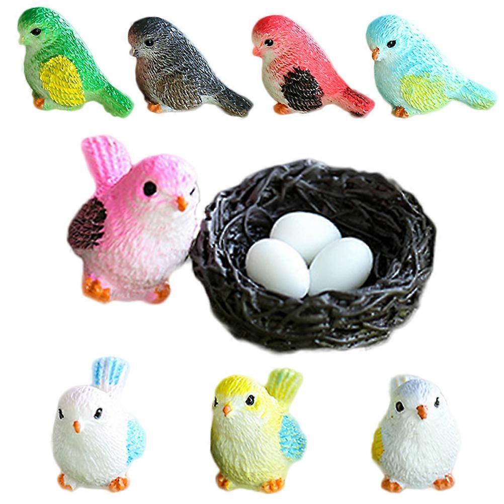Easter Miniature Nest Eggs Decorative Miniature Birds Nest Ornaments 2Sets