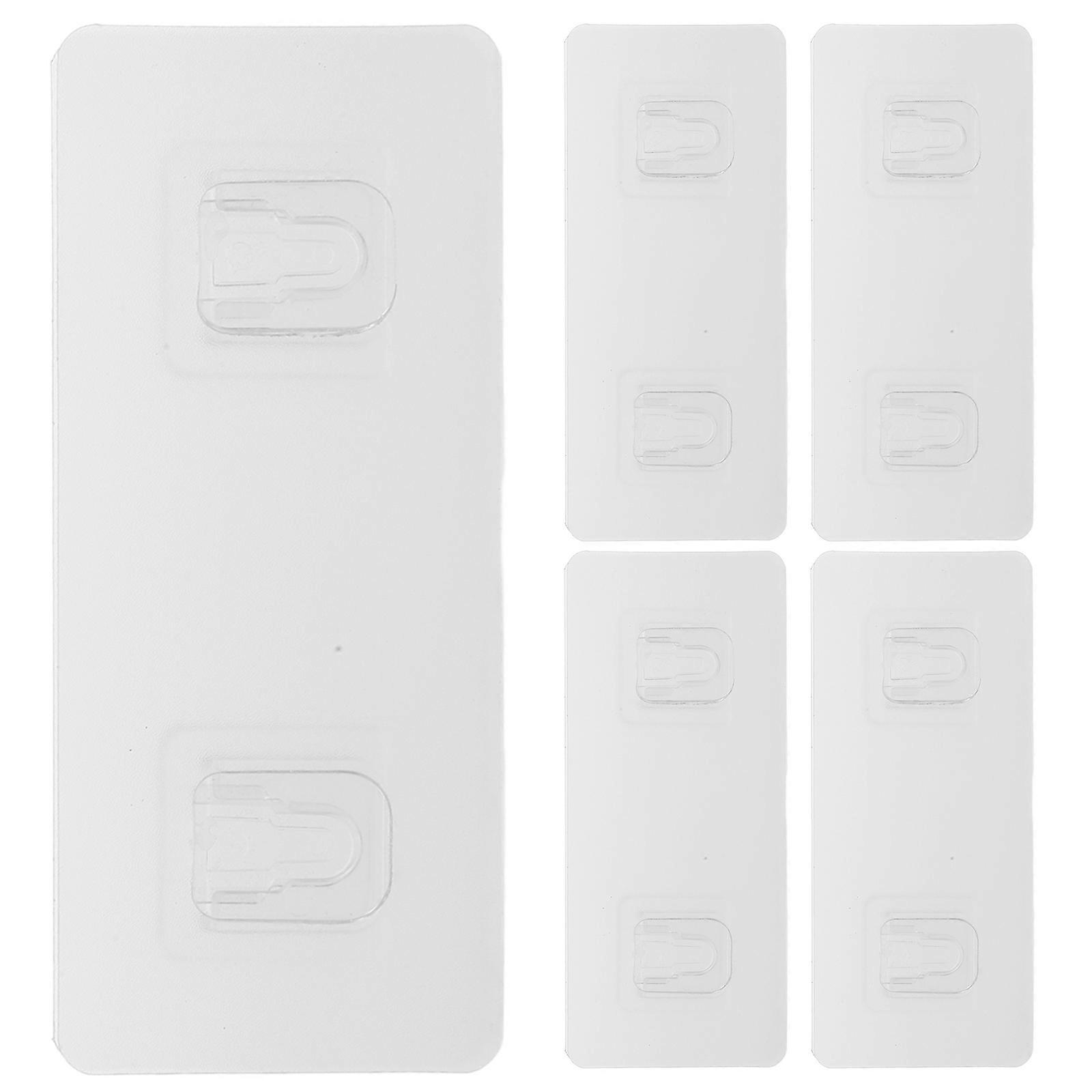 Adhesive Socket Holder Transparent Plastic Wall Socket Organizer 5Sets