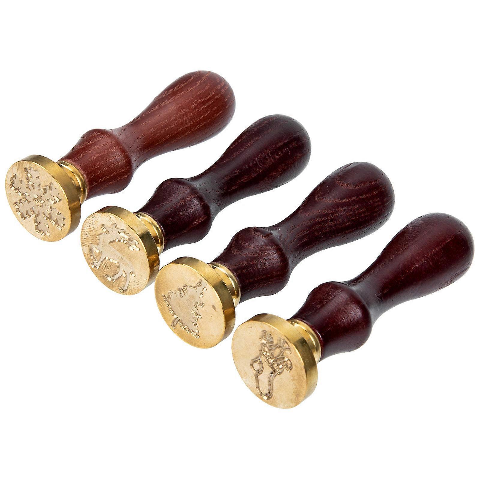 Wax Seal Stamp Removable Head Sealing Stamp Xmas 3Sets for DIY Crafts