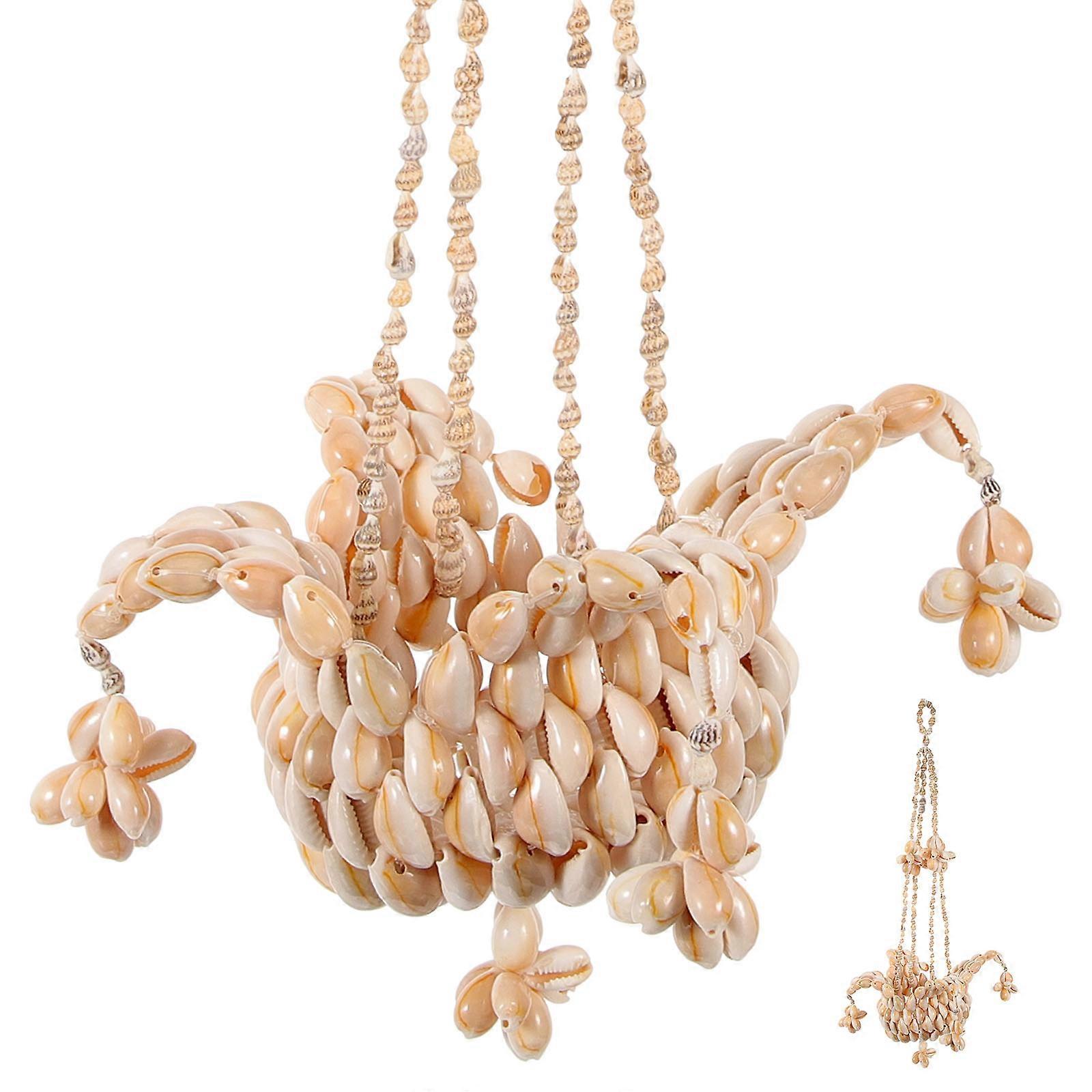 Seashell Hanging Basket Wall Decor for Indoor and Outdoor 2Pcs