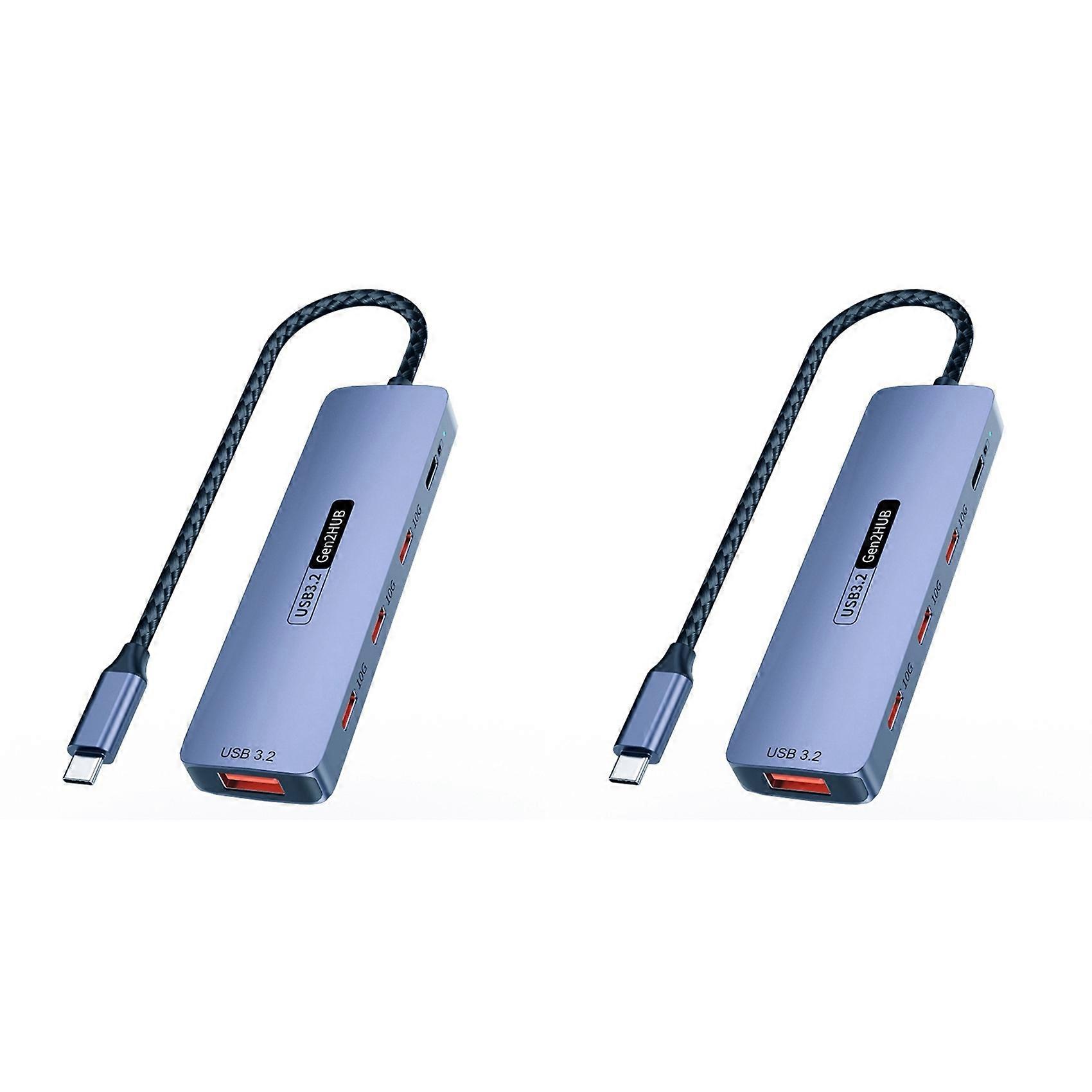 2X USB C Hub USB Type-C 3.2 HUB 10Gbps High Speed PD100W Charging USB Type-C 3.2 Adapter Splitter for Laptop Phone PC