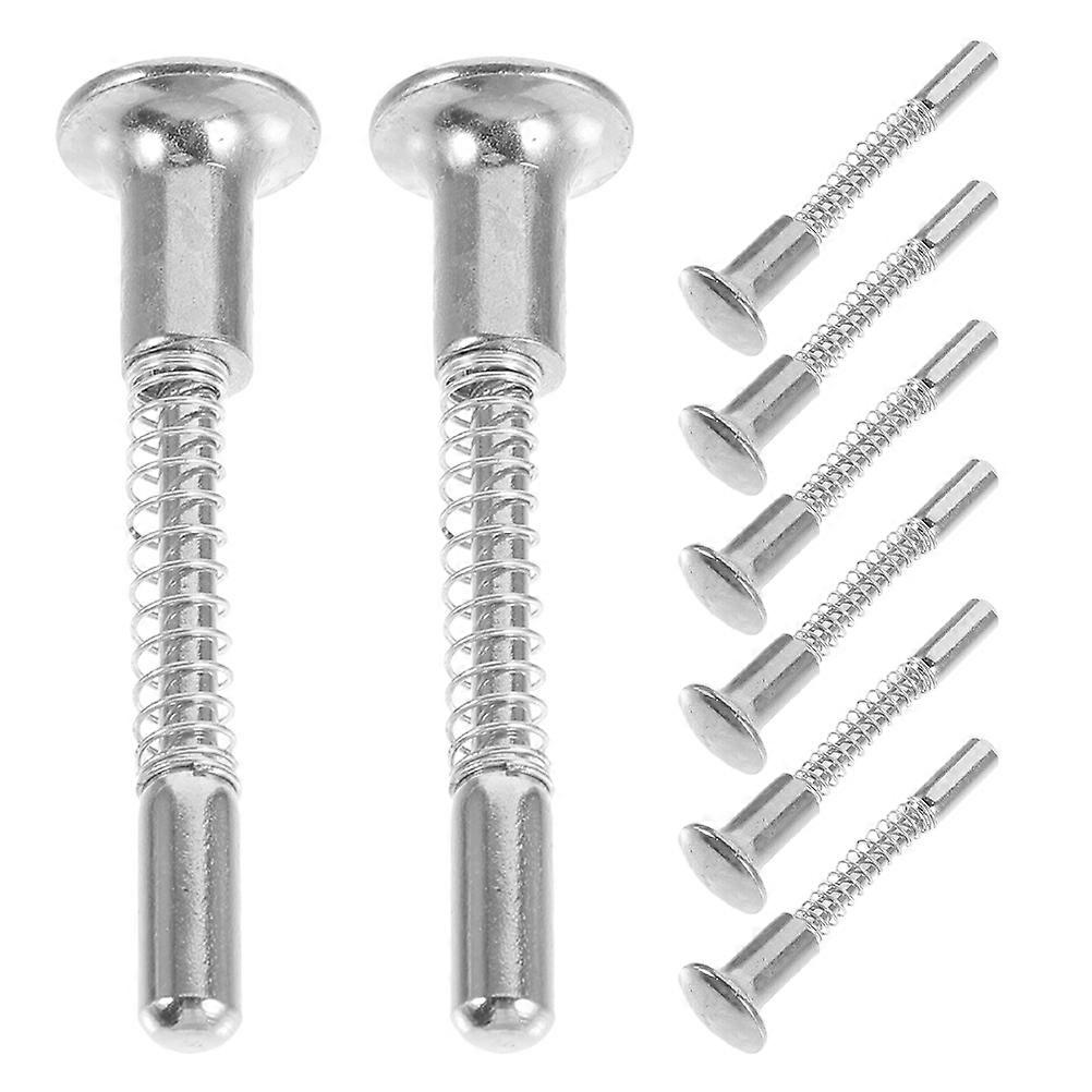 6Pcs Latch Spring-Loaded Plunger Replacement Silver Set