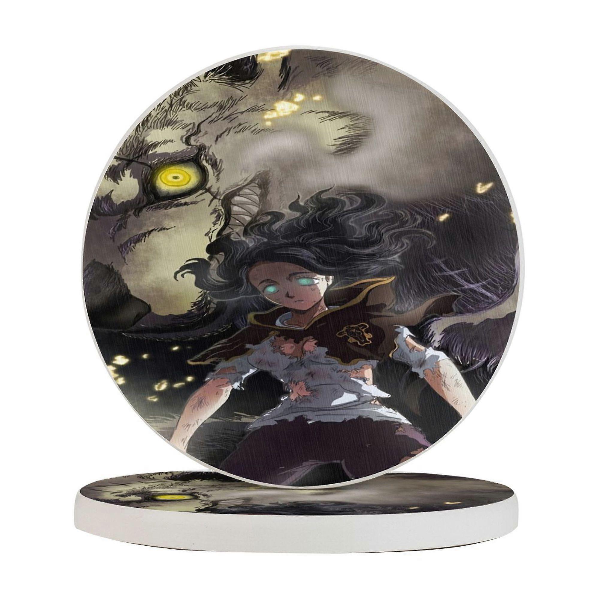 Black Clover Absorbent diatomaceous earth coaster, odorless diatomaceous earth non-slip insulation protects the table top from damage One Size