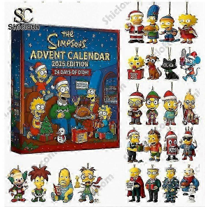 Die Simpsons Advent Urlaub Countdown Blind Box Weihnachtsbaumschmuck Acryl Anhänger
