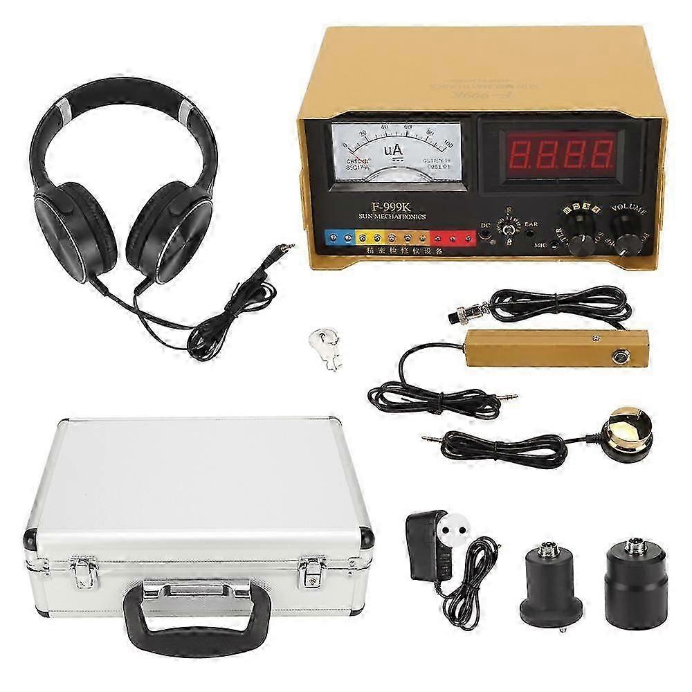 Water Pipe Leak Detector with Noise Reduction and Sound Amplifier, Wall Leakage Listen Tester with Earphone, 100-240V EU Plug