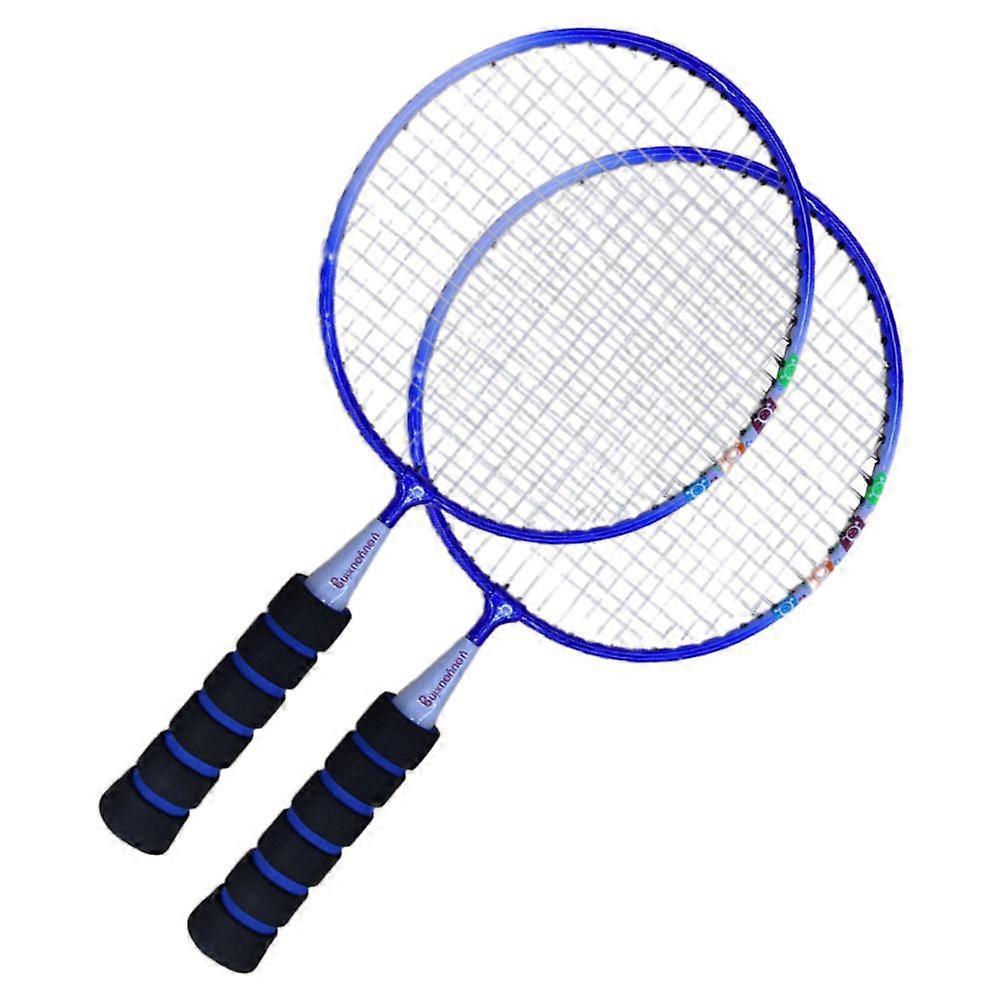 1 זוג קל משקל Battledore מחבט בדמינטון נייד צעצועי פנאי עמידים מצחיק בדמינטון עבור בחוץ (כחול)