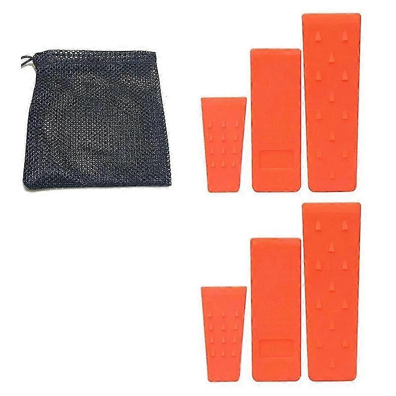 6 Pc Tree Felling Wedges with Spikes for Safe Tree Cutting-2 Each of 10 Inch,8 Inch and 6 Inch Wedge