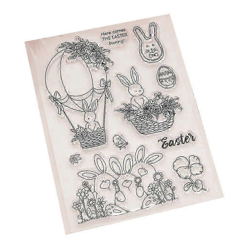 Easter Rabbit Clear Stamp, Versatile Transparent Silicone for DIY Crafts, Journal, Gift Packaging