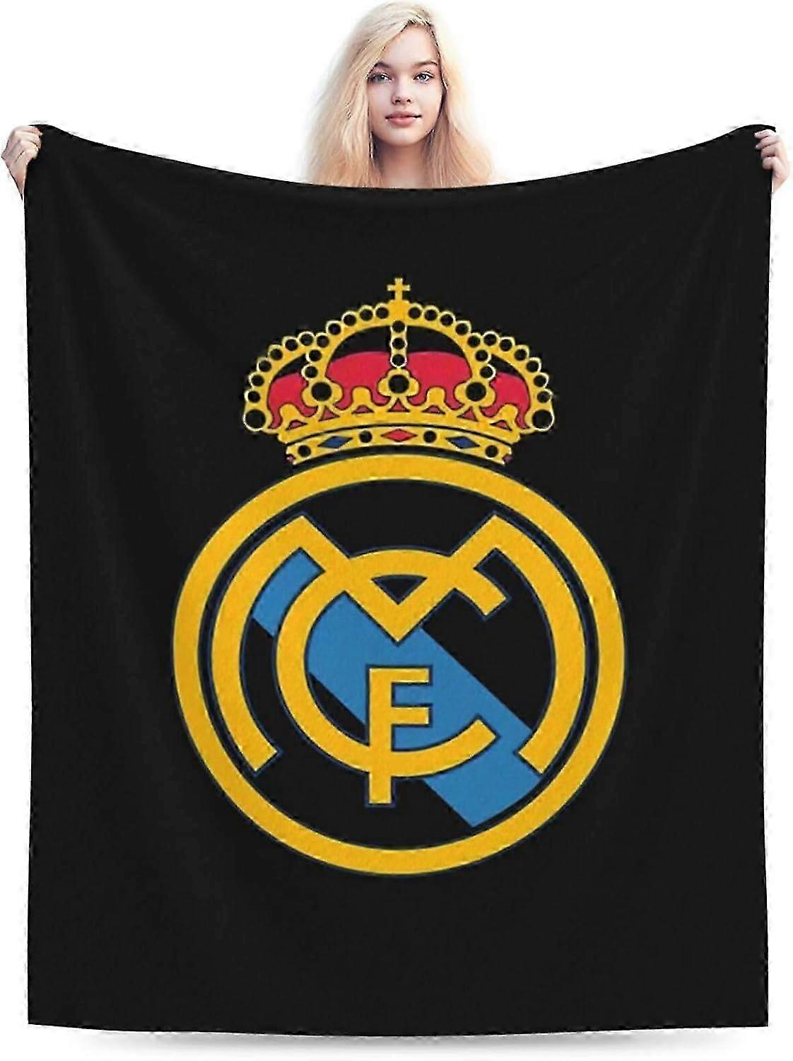 25-26 Real-Madrid Blanket Soft Cozy Fleece Throw Blanket Plush Lightweight Warm Fuzzy Flannel Blankets and Throws for Couch Sofa Bed