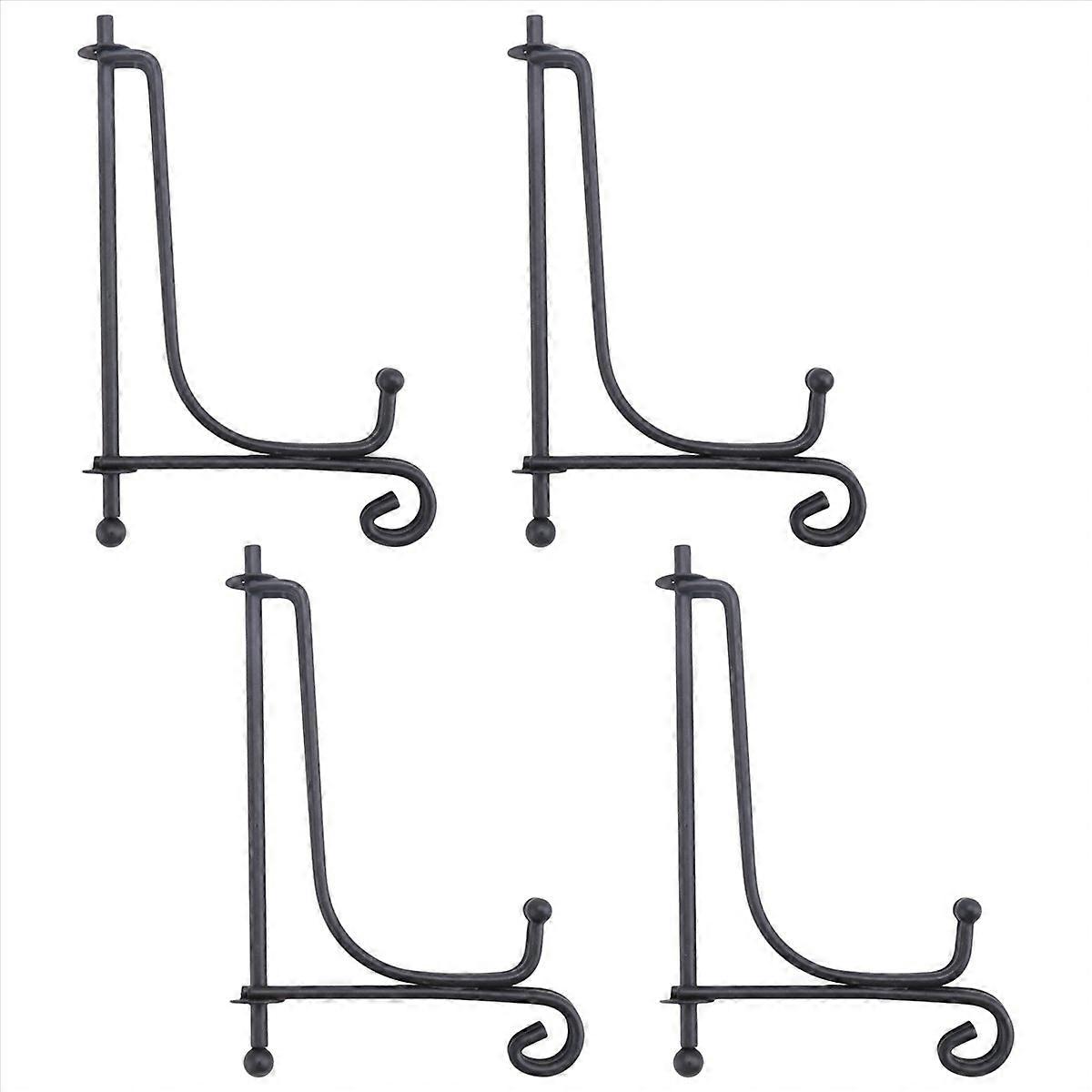 (4 pack)Iron Display Stand, Easel Plate Display Photo Holder Stand, Displays Picture Frames, Cookbooks, Decorative Plates, Tablets and Art 4 Inch