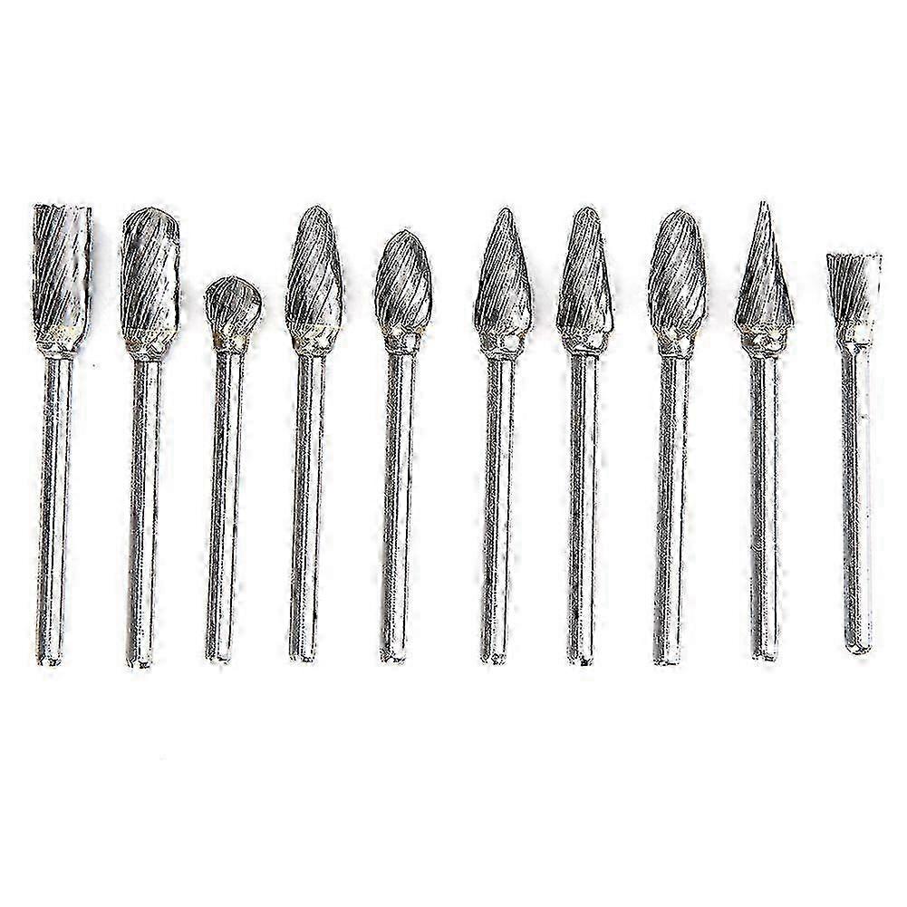 25-26 10pcs Rotation Router Bit Routing Grinding Head Engraving Milling Cutter Drilling ToolSingle grain transparent box