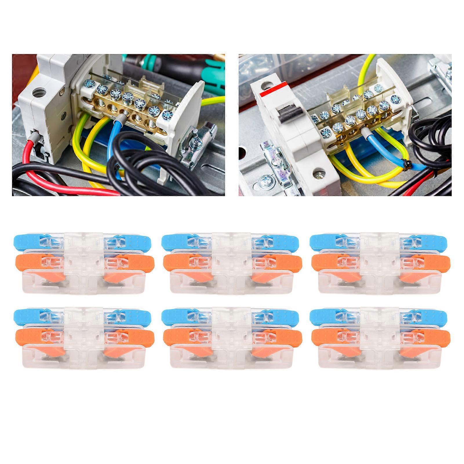 10 PCS Conductor Compact Connectors 2 In 2 Out Lever Wire Splices Electrical Connectors 41A 450V 