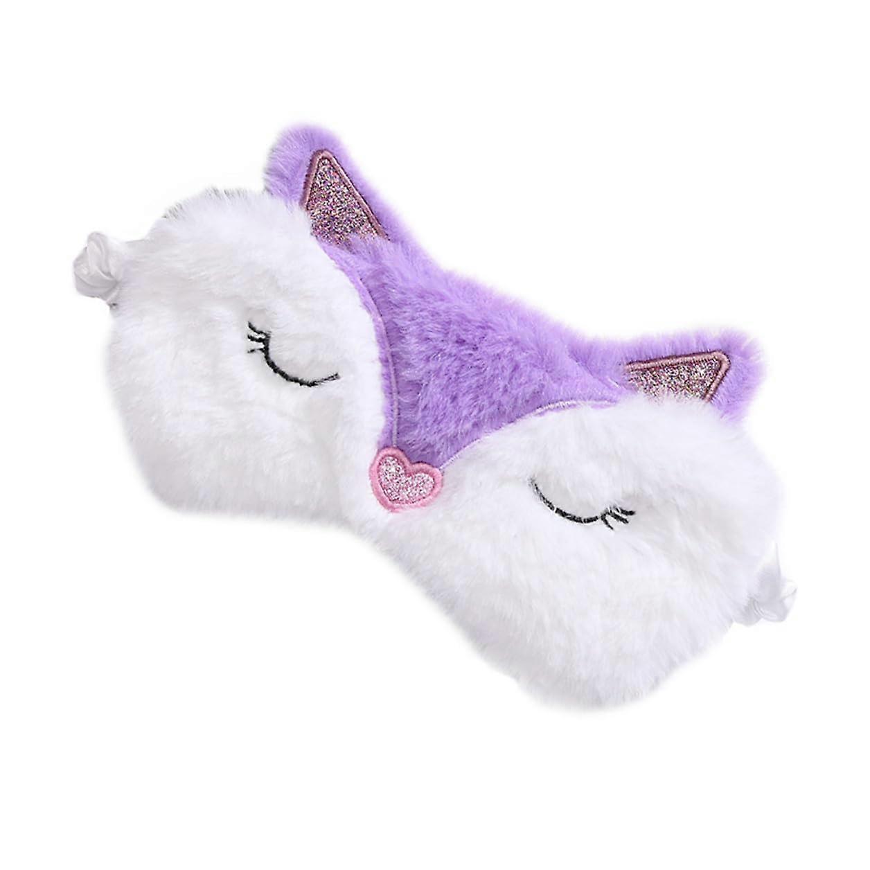 Plush Lightproof Sleep Mask Fox Design Soft Blindfold Eye Patch Travel And Rest Lightweight Unisex Women And Men