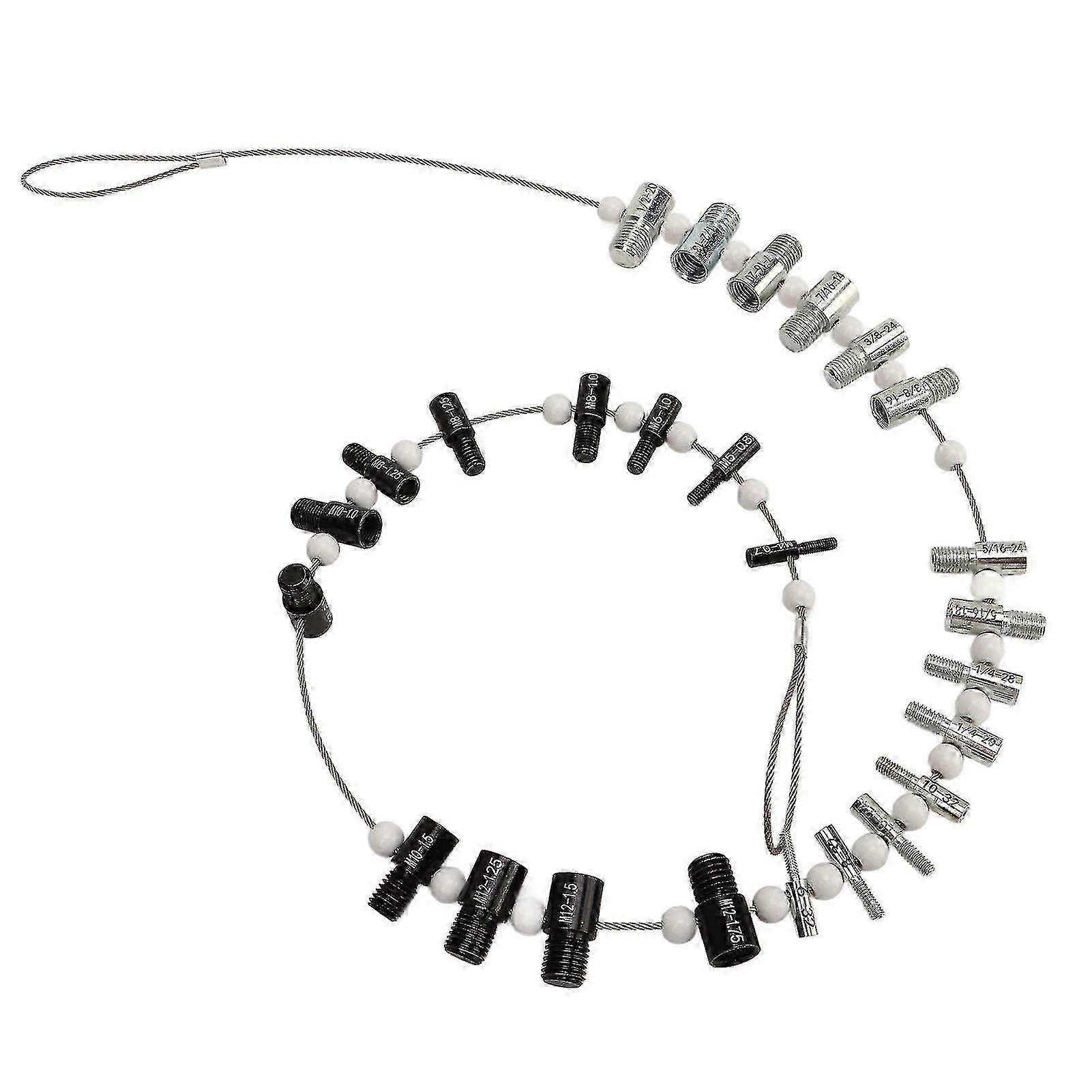 26 Pcs Set Nut and Bolt Thread Checker Carbon Steel Inch and Metric Thread Size Identifier Gauge miao4