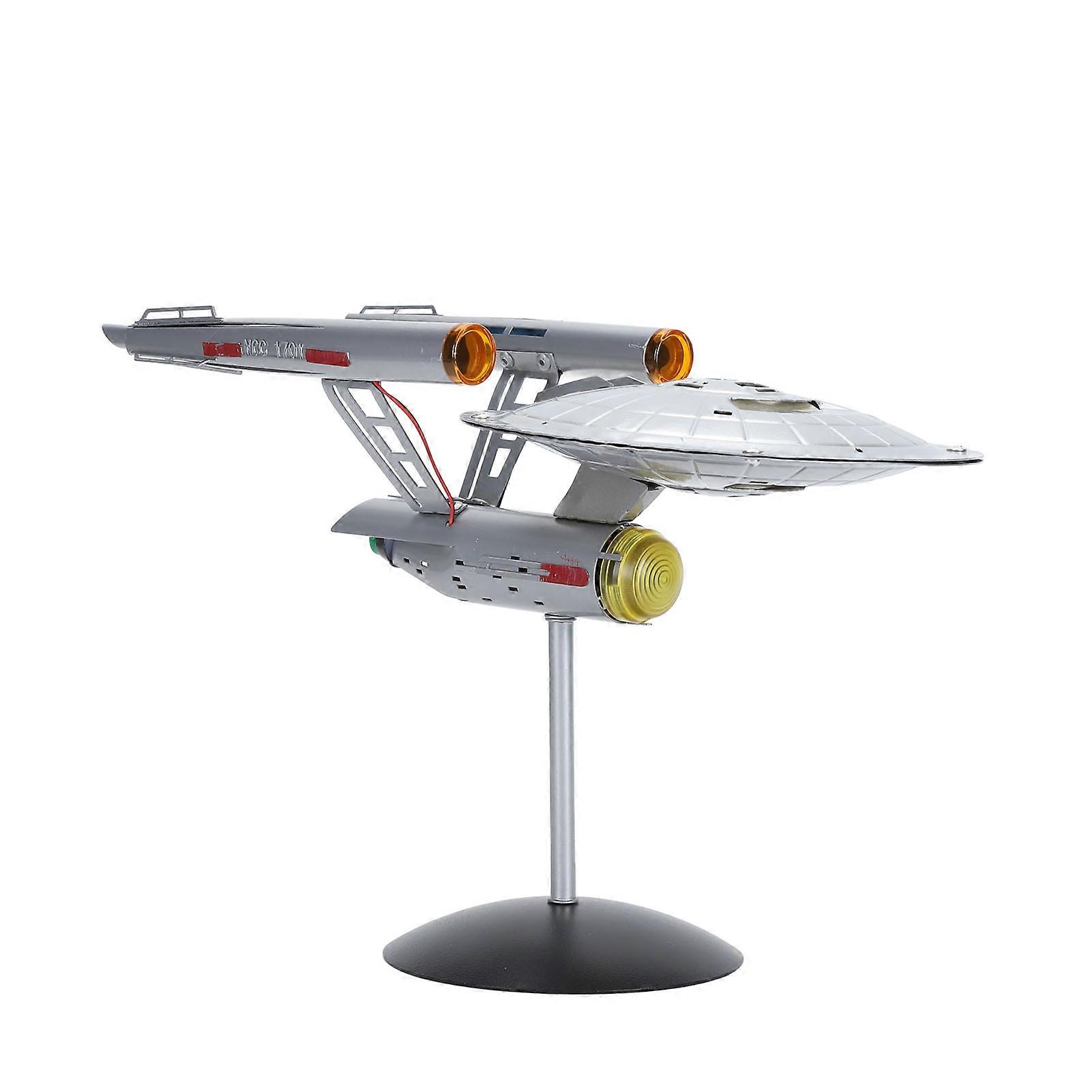 LED Spaceship Model Realistic Lifelike 1/1000 Spaceship Model Display Ornament with LED Lights for Home Bedroom Office Warm Light