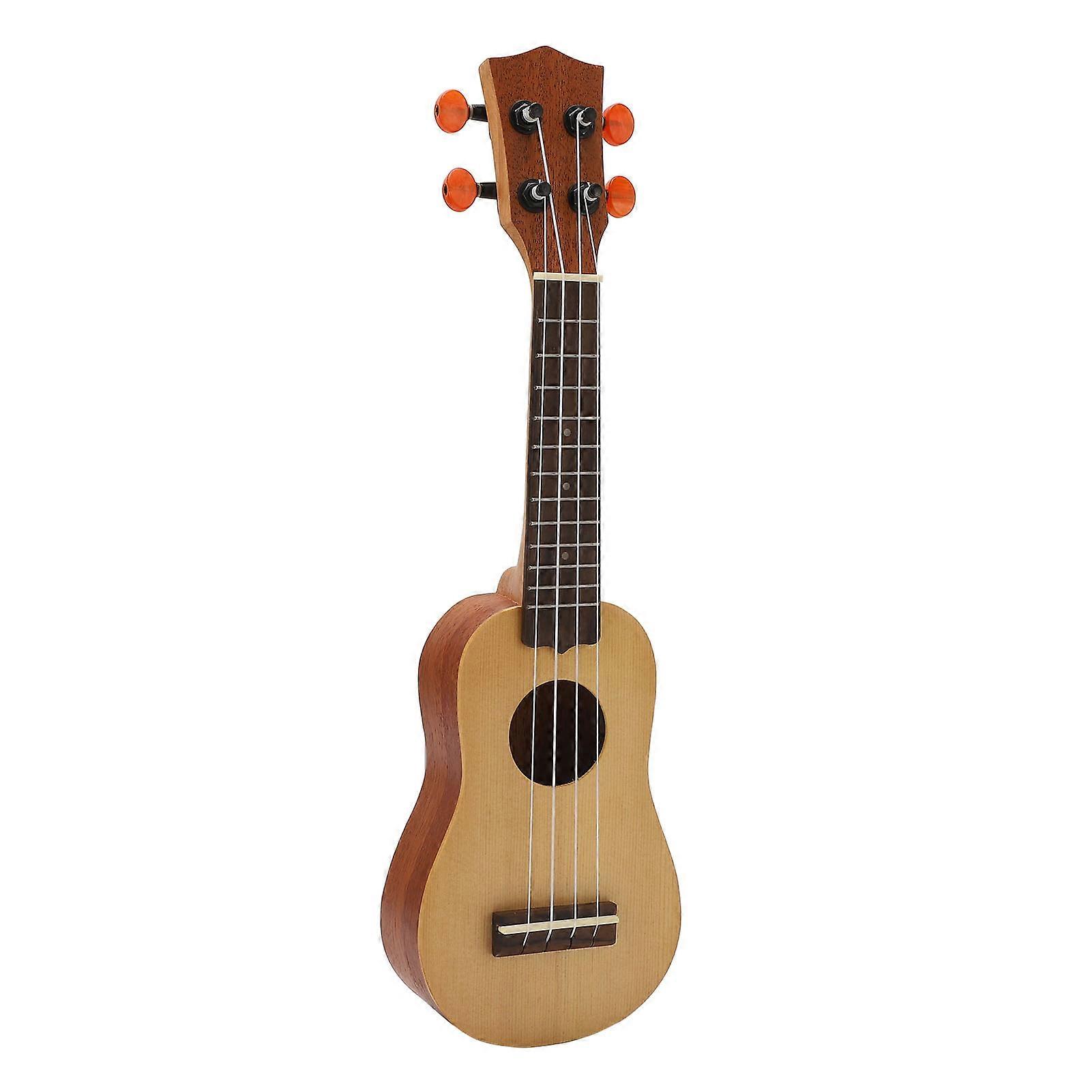 16 Inch Ukulele Solid Spruce Wood 4 String Ukulele Mini Stringed Instrument for Beginners Professionals