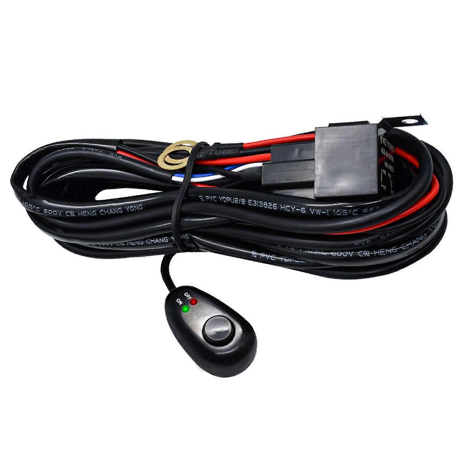 Off-road wiring harness for LED bar, 12V 40A relay switch included