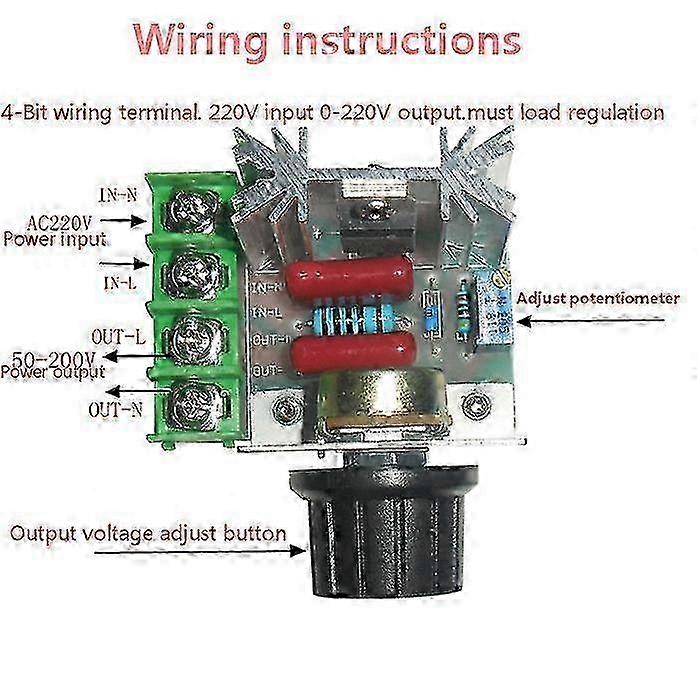 Voltage Regulator with Drive Speed Controller, Thermostat & Electronic Module for SCR CA 220V 2000W Systems