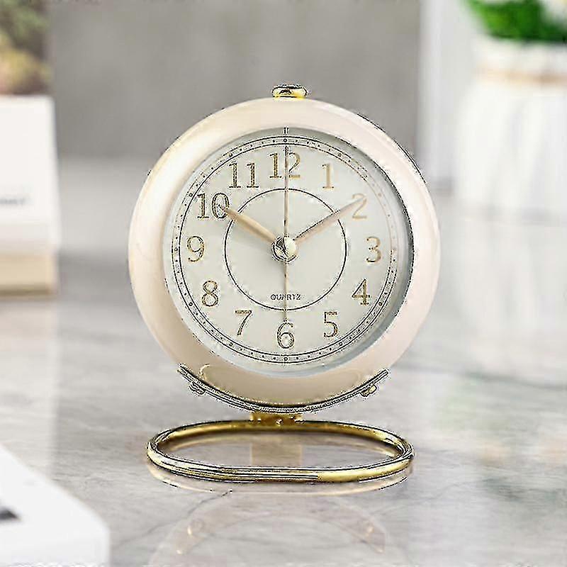 Skrivbordsklockor Batteridriven, Tyst väckarklocka för sovrum, Retro Sängbord Analog Vintage Estetisk Klocka -zhenv