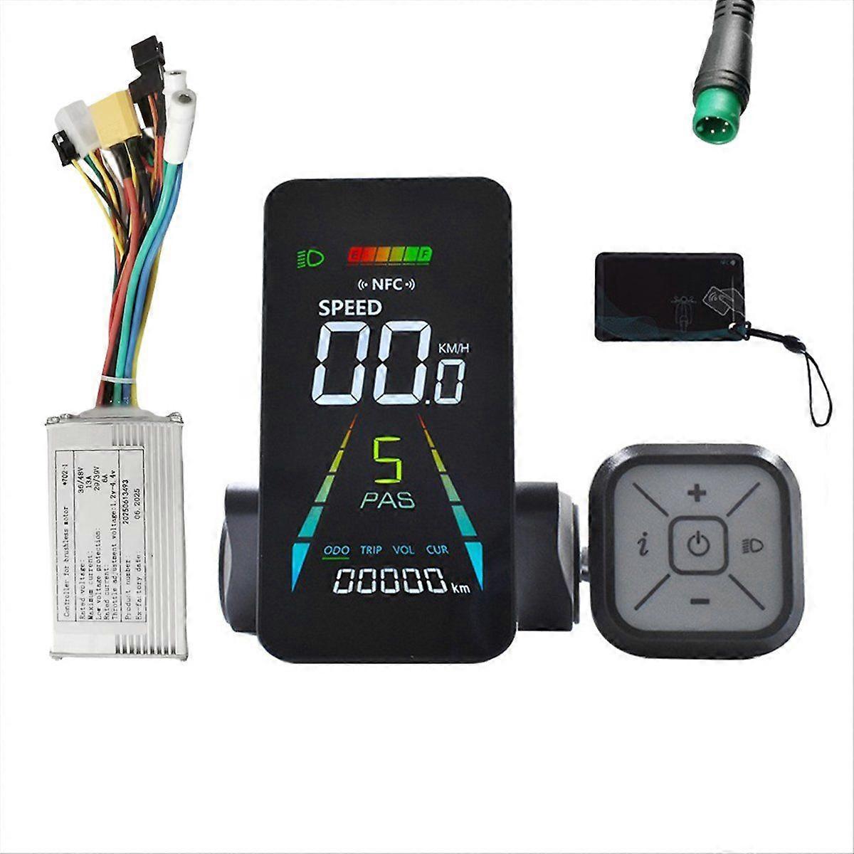 E-Bike NFC LCD Display E-Scooter NFC Color Animated Meter Speedometer 24V/36V/48V/60V UART+36V/48V