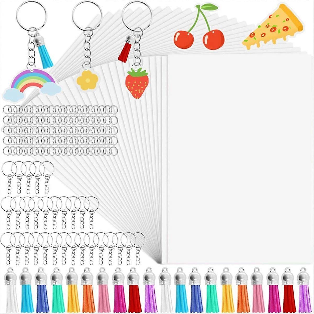 175 Shrink Plastic Sheets Kit,Sanded Shrinky Films Sheets Papers