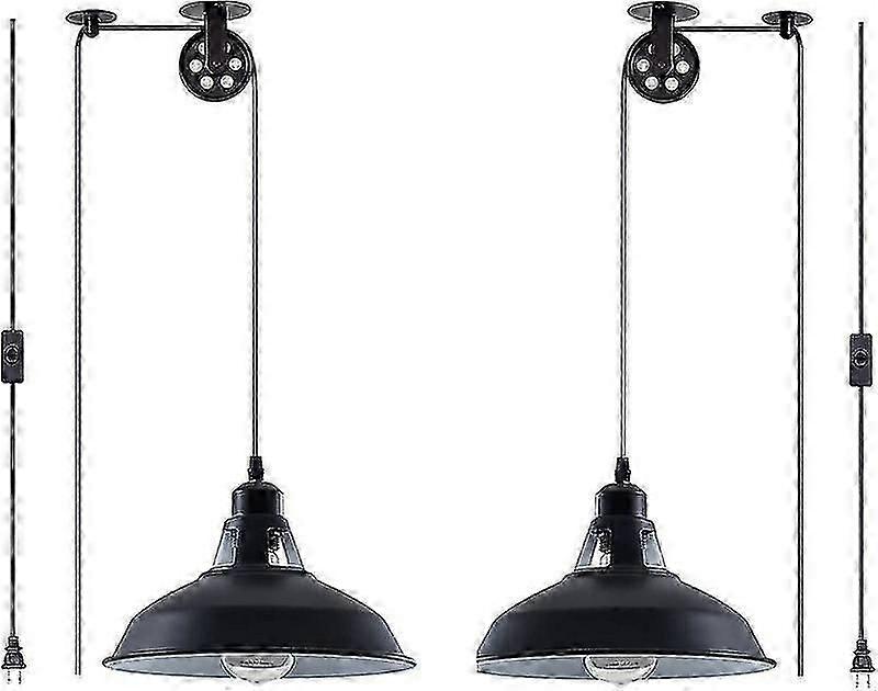 Luz pendente vintage loft estilo industrial com polia e plugue