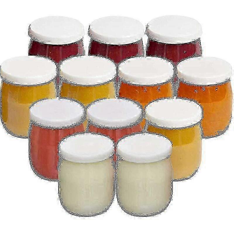 Set Of 12 Glass Yogurt Jars With Leakproof Lids Made In France For Yogurt Makers Multicookers And Food Processors (thermomix, Seb, Etc) 143 Ml /